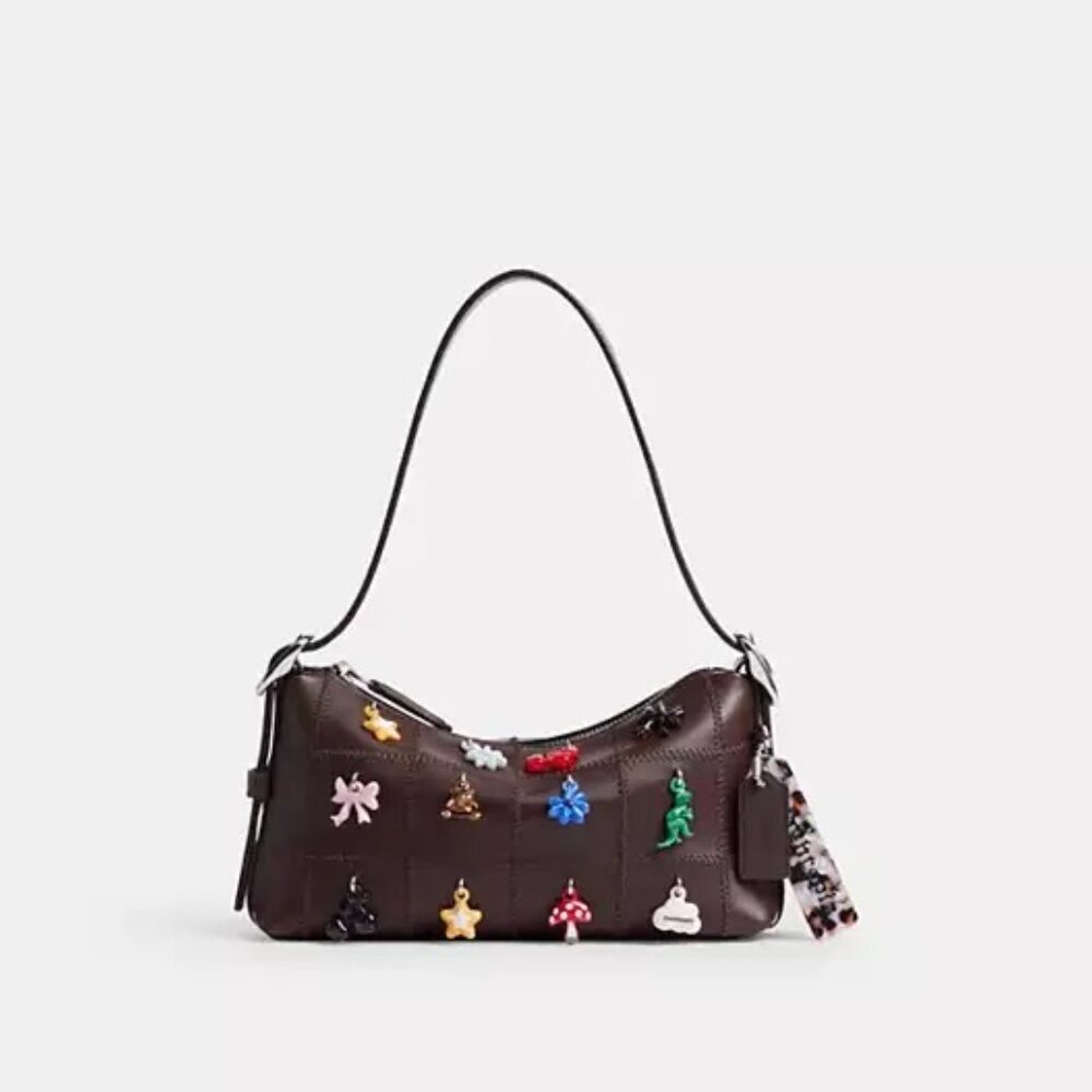 NWT Coachtopia Alter Ego Small Slouchy Bag Maple Brown Charms